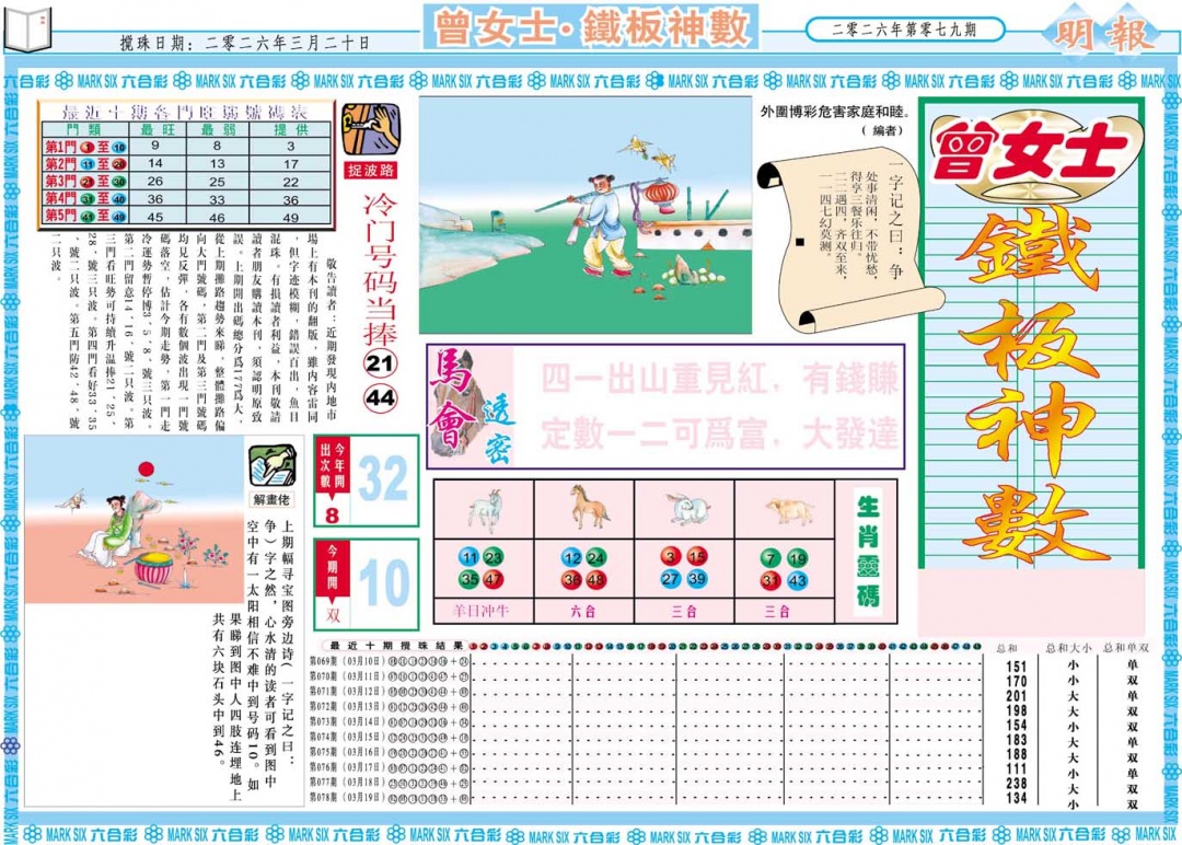 079期曾女士铁板神数A[图]